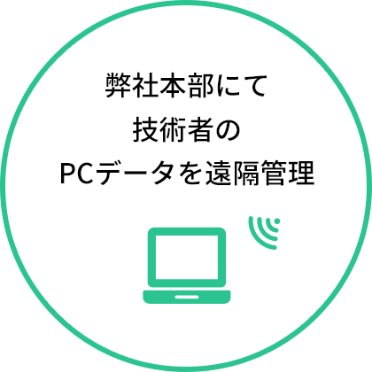 弊社本部にて技術者のPCデータを遠隔管理