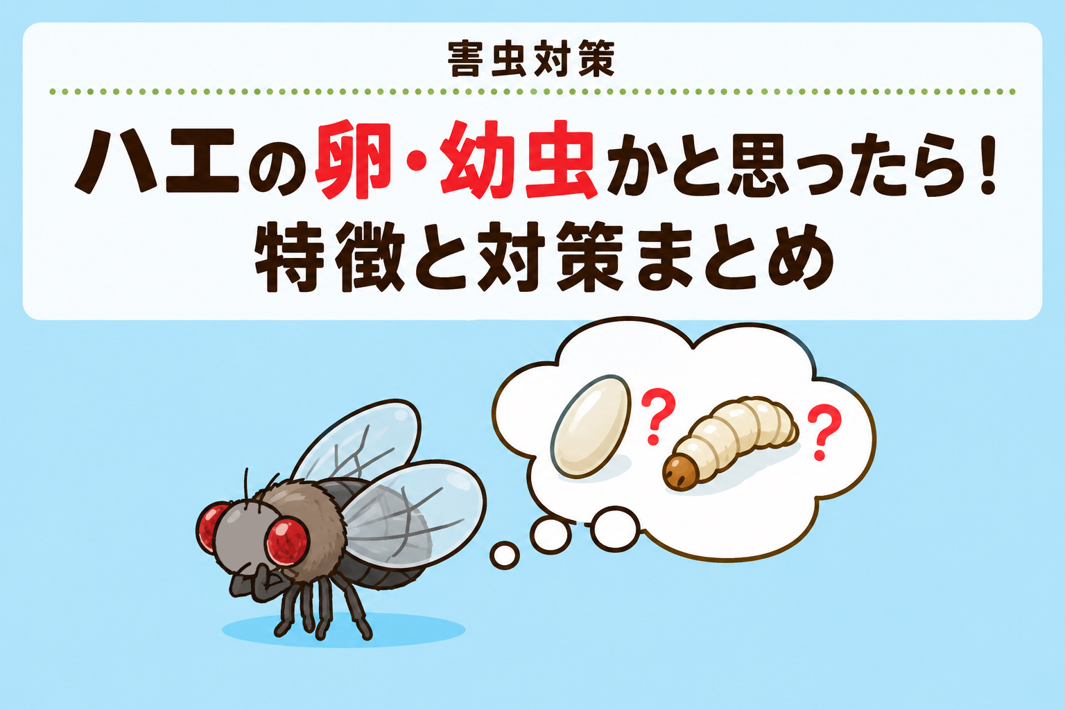 ハエの卵・幼虫かもと思ったら！特徴と対策まとめ｜害虫対策