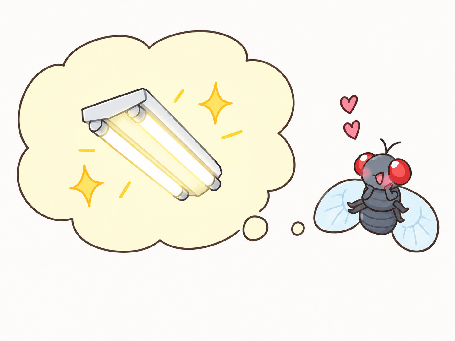 ハエは光に誘引される？