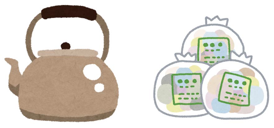 やかんとゴミイラスト