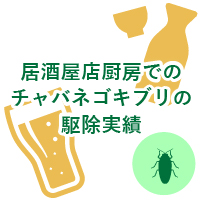 居酒屋店厨房でのチャバネゴキブリの駆除実績