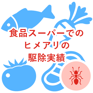 食品スーパーでのヒメアリの駆除実績