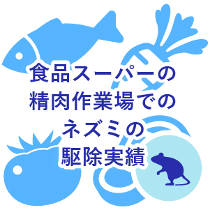 食品スーパーの精肉作業場でのネズミの駆除実績(東京都東久留米市)